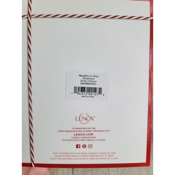 Lenox NEW Naughty or Nice checklist ornament Xmas‎ collection - Picture 5 of 5